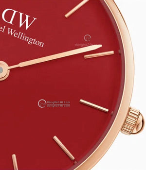 Daniel Wellington Petite Suffolk Red Dial Red Leather Strap Watch For Women - DW00100404 Authentic Buy Shop Now