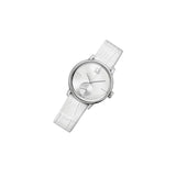 Calvin Klein Accent Silver Dial White Leather Strap Watch for Women - K2Y211K6 Authentic Buy Shop Now