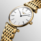 Longines La Grande Classique De Longines White Dial Gold Steel Strap Watch for Women - L4.209.2.11.8 Authentic Buy Shop Now