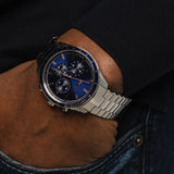 Lacoste Boston Chronograph Blue Dial Silver Steel Strap Watch for Men - 2011081 Authentic Buy Shop Now