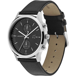Lacoste Madrid Black Dial Black Leather Strap Watch for Men - 2011064 Authentic Buy Shop Now