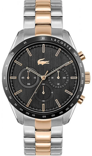 Lacoste Boston Gray Dial Two Tone Steel Strap Watch for Men - 2011112 Authentic Buy Shop Now