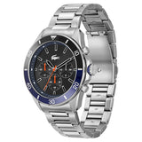 Lacoste Tiebreaker Chronograph Black Dial Silver Steel Strap Watch for Men - 2011155 Authentic Buy Shop Now