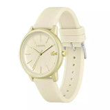 Lacoste 12.12 Beige Dial Beige Silicone Strap Watch for Men - 2011239 Authentic Buy Shop Now