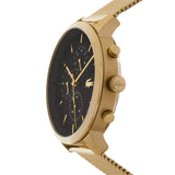 Lacoste Replay Chronograph Black Dial Gold Steel Strap Watch for Men - 2011195 Authentic Buy Shop Now