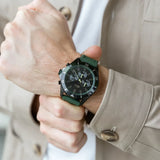 Lacoste Tiebreaker Chronograph Black Dial Green Silicon Strap Watch for Men - 2011153 Authentic Buy Shop Now