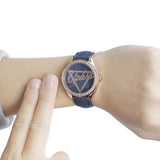 Guess Little Flirt Quartz Blue Dial Blue Leather Strap Watch For Women - W0456L6 Authentic Buy Shop Now