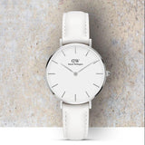 Daniel Wellington Petite Bondi White Dial White Leather Strap Watch For Women - DW00100190 Authentic Buy Shop Now