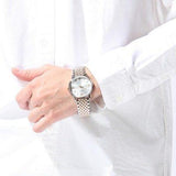 Emporio Armani Kappa Quartz Silver Dial Two Tone Mesh Bracelet Watch For Men - AR11093 Authentic Buy Shop Now