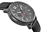 Tommy Hilfiger London Chronograph Grey Dial Black Leather Strap Watch for Men - 1791533 Authentic Buy Shop Now