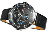 Tommy Hilfiger Trent Chronograph Quartz Black Dial Black Leather Strap Watch For Men - 1791810 Authentic Buy Shop Now