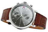Tommy Hilfiger Daniel Grey Dial Brown Leather Strap Watch for Men - 1710416 Authentic Buy Shop Now