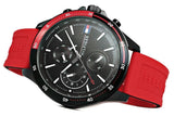 Tommy Hilfiger Multifunction Quartz Black Dial Red Rubber Strap Watch for Men - 1791722 Authentic Buy Shop Now