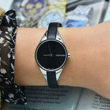 Calvin Klein Rebel Black Dial Black Leather Strap Watch for Women - K8P236C1 Authentic Buy Shop Now