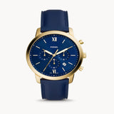 Fossil Neutra Chronograph Blue Dial Blue Leather Strap Watch for Men - FS5790 Authentic Buy Shop Now