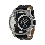 Diesel Little Daddy Black Dial Black Leather Strap Watch For Men - DZ7256 Authentic Buy Shop Now