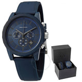 Armani Exchange Outerbanks Chronograph Blue Dial Blue Silicone Strap Watch For Men - AX7128 Authentic Buy Shop Now