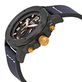 Fossil Modern Machine Chronograph Black Dial Blue Leather Strap Watch for Men - FS5066 Authentic Buy Shop Now