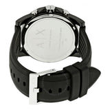 Armani Exchange Outerbanks Chronograph Black Dial Black Silicone Strap Watch For Men - AX1326 Authentic Buy Shop Now