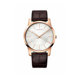 Calvin Klein City Silver Dial Brown Leather Strap Watch For Men - K2G21629 Authentic Buy Shop Now