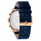 Tommy Hilfiger Baker Chronograph Quartz Blue Dial Blue Leather Strap Watch For Men - 1710451 Authentic Buy Shop Now