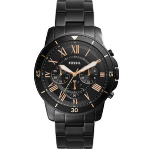Fossil Grant Sport Chronograph Black Dial Black Steel Strap Watch for Men - FS5374 Authentic Buy Shop Now