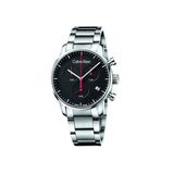 Calvin Klein City Chronograph Black Dial Silver Steel Strap Watch for Men - K2G27141 Authentic Buy Shop Now