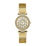 Guess Muse Crystals White Dial Rose Gold Steel Strap Watch For Women - W1008L2 Authentic Buy Shop Now
