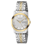 Gucci G Timeless Silver Dial Two Tone Steel Strap Watch For Women - YA126511 Authentic Buy Shop Now