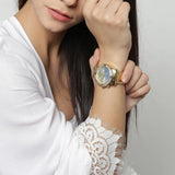 Guess Confetti Diamonds Gold Dial Gold Steel Strap Watch for Women - W0774L2 Authentic Buy Shop Now