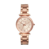 Fossil Carlie Rose Gold Dial Rose Gold Steel Strap Watch for Women - ES4301 Authentic Buy Shop Now