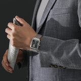 Emporio Armani Diego Automatic Black Dial Silver Steel Strap Watch For Men - AR60057 Authentic Buy Shop Now