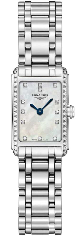 Longines Dolcevita Diamonds Mother of Pearl Dial Silver Steel Strap Watch for Women - L5.258.0.87.6 Authentic Buy Shop Now