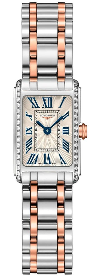 Longines Dolcevita Diamonds White Dial Two Tone Steel Strap Watch for Women - L5.258.5.79.7 Authentic Buy Shop Now