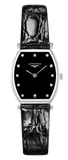 Longines La Grande Classique de Longines Tonneau Black Dial Black Leather Strap Watch for Women - L4.205.4.58.2 Authentic Buy Shop Now