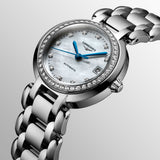 Longines PrimaLuna 26.5mm Automatic White Mother of Pearl Dial Silver Stainless Steel Watch for Women - L8.111.0.87.6 Authentic Buy Shop Now