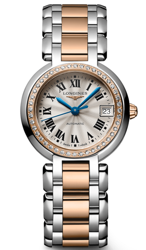 Longines PrimaLuna Automatic Diamond 26.5mm Silver Dial Two Tone Steel Strap Watch for Women - L8.111.5.79.6 Authentic Buy Shop Now