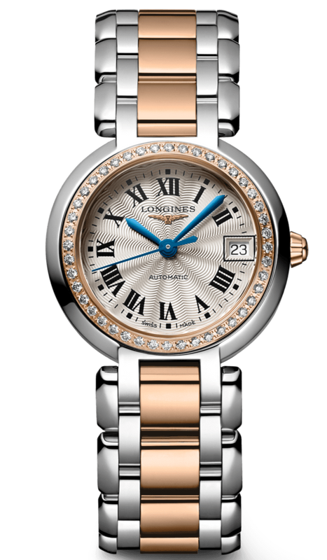 Longines PrimaLuna Automatic Diamond 26.5mm Silver Dial Two Tone Steel Strap Watch for Women - L8.111.5.79.6 Authentic Buy Shop Now
