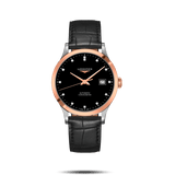 Longines Record Black Dial Black Leather Strap Watch for Men - L2.821.5.57.2 Authentic Buy Shop Now
