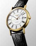 Longines Presence 25.5mm Automatic White Dial Black Leather Strap Watch for Women - L4.921.2.11.2 Authentic Buy Shop Now