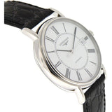 Longines Presence 38.5mm Automatic White Dial Black Leather Strap Watch for Men - L4.921.4.11.2 Authentic Buy Shop Now