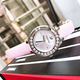 Swarovski Lovely Crystals Silver Dial Pink Leather Strap Watch for Women - 5261493 Authentic Buy Shop Now