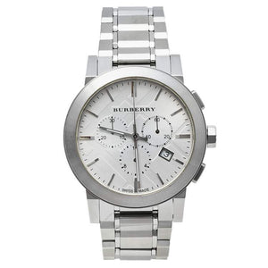 Burberry The City Chronograph Silver Dial Silver Steel Strap Watch for Men - BU9350 Authentic Buy Shop Now