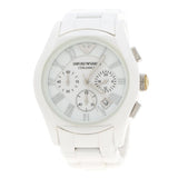 Emporio Armani Chronograph Ceramic White Dial Watch For Women - AR1403 Authentic Buy Shop Now