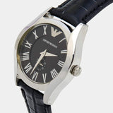 Emporio Armani Velente Black Dial Black Leather Strap Watch For Women - AR0644 Authentic Buy Shop Now