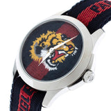 Gucci G Timless Le Marche Des Merveilles Blue & Red Dial Blue & Red Nylon Strap Unisex Watch - YA126495 Authentic Buy Shop Now