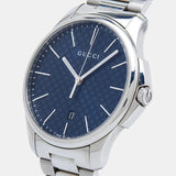 Gucci G Timeless Blue Dial Silver Steel Strap Watch For Men - YA126316 Authentic Buy Shop Now