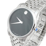 Movado Museum Classic Black Dial Silver Steel Strap Watch For Men - 606504 Authentic Buy Shop Now