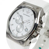 Emporio Armani Sportivo Analog Quartz White Dial White Rubber Strap Watch For Men - AR6103 Authentic Buy Shop Now