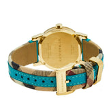 Burberry Heritage Gold Dial Blue Leather Strap Watch for Women - BU9112 Authentic Buy Shop Now